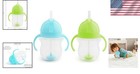 Spill Proof Toddler Sippy Cups With Weighted Straws - 7oz Blue green Set