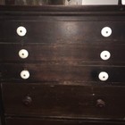 Antique 6 Drawer Wood Cabinet Porcelain Knobs 30x21-1 2x6-1 2
