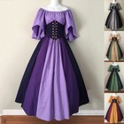 Fancy Halloween Gown Medieval Costume Renaissance Womens Dress Victorian Gothic 