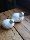 Set Of Two Vintage White Porcelain Quail Figurines