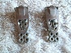 Vintage Rhinestone Shoe Or Dress Clips  Silver Tone Metal  Bar Shape Design
