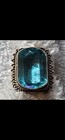 Huge Gorgeous Baby Blue Topaz Sterling 925 Emerald Cut Silver Festival Ring 9