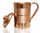 Pure Copper Smooth Water Jug copper Pitcher For Ayurveda Health Benefit 100  New