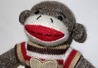Dan Dee Collector Choice Sock Monkey 9  Stuffed Animal Heart Valentine s Day Euc