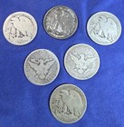 Lot Of Six 2 Barber 4 Walking Lib Half Dollars 90  Silver Asst   Mints And Dates