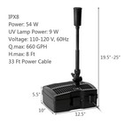 Costway 54w 660 Gph Pond Filter Utility 9w Uv Sterilizer W pump Fountain Kits