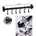 Wonmille Gourmet Kitchen Utensil Rack With 6 Hooks  Wall Mounted Black-6 Hooks