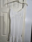 Madison Intimates White Nightie slip lingerie Sz Sm  Lace  Pleated  Ruffled Hem