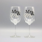 2 Custom Engraved Mr And Mrs Wine Glass Set For Wedding
