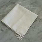 Vintage Ivory Cotton Hand Embroidered Florals Hanky Wedding Read As Is