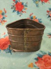 Antique   Vintage Unique Rare Triangle Solid Copper Metal Made In Turkey Planter