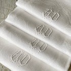 4 Four Ad Monogram Set Of 4 Cotton Linen French Linen Handkerchief Napkin White