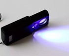 30x 60x Led Lighted Pocket Magnifier     Slide-out Handheld Loupe For Reading