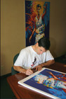 John Stockton   Artist Signed  -limited W coa -double Autographs  - Lithograph