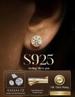 14k Gold Plated Stud Earrings For Men Sterling Silver Studs