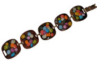 Vtg Mid Century Modern Kay Denning Signed Enamel On Copper Bracelet Retro Mcm