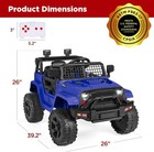 12v Electric Kids Ride On Truck Car Blue W  Remote Control  Led Lights  Aux  Sus