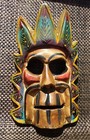 Skull With Crown - Wood Mask Hand Carved Mexican Figure Folk Art