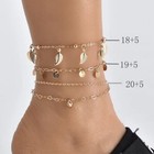 Fashion Women Ankle Chain Jewelry Anklet Bracelet Wafer Leaf 3d Love Heart 1657