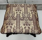 Vintage Heavy Ornate Cast Iron Elegant Fabric Print  Foot Stool 14x14