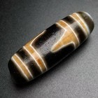 Tibetan Buddhism Agate Tiger Teeth Totem Dzi Bead Amulet Necklace Pendant G130