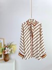 Zimmermann Cream Chain Print Tie Neck Belted Long Sleeve Shirt Maxi Dress