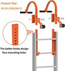 Ladder Roof Hook 2 Pack With Wheel Heavy Duty Steel Ladder Stabilizer