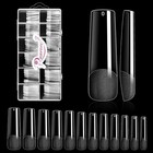 Long Straight Nails Tips 240pcs Full Cover Soft Gel Nail Tips For Acrylic Nai   