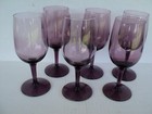Vintage Libbey  - Wine Glasses 6 Oz  Purple Plum Blown Glass 6-piece Set