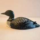 Loon Hand Painted Wooden Carved Decoy Figurine Signature Faint 5  Small mini