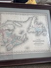 Antique 1855 Colored Map Of New Brunswick G w  C b  Colton Framed   Matted
