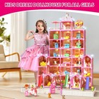  new  Barbie Dreamhouse  4-story 11 Rooms Doll House With 4 Dolls Toy Figures