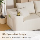 Modern Sectional Couch L-shape Modular Sofa Three-piece Foam Corduroy Plush Soft
