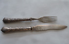 English Sterling Dessert Or Fruit Set Of 12 Knives   12 Forks  Sheffield 1905
