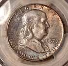 1957  Franklin Half Dollar   Pcgs Ms66