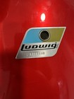Vintage Ludwig 70   s  16    X 16    Floor Tom Red Silk 3ply   Rare   Brilliant