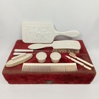 Art Deco Celluloid Vanity Dresser Set Florence White Ivory With Case 1920s
