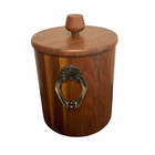 Midcentury Vintage Vermillion Walnut Wood Ice Bucket