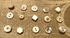 15 Antique Diminutive Tiny Carved Mother Of Pearl Mop Buttons