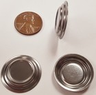 12 Vintage Steel Raised Step Deco Round 24mm Silver Stamping Setting Finding N72