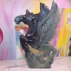 Blue gray Stone Pegasus Winged Horse Figurine Sculpture  Polished 3d  10 In