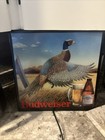 Rare Vintage 1980 s Budweiser Beer Lighted Advertising Sign - Pheasant Hunting