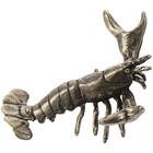 Okhobby Solid Brass Crayfish Ornament  Vintage Pure Copper Pen Holder  Gold 