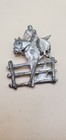 4 Pc Vtg Horse Lot-horse   Rider  Enamel        Head Brooches  Pendant   Chain