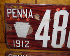 Pair Antique Brilliant Mfg 1912 Pennsylvania Wood Grain Porcelain License Plates
