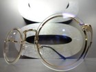 Men s Or Women Vintage Retro Style Clear Lens Eye Glasses Round Gold Metal Frame