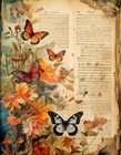 Junk Journal Digital Kit Vintage Butterfly Printable Scrapbook Paper Clipart