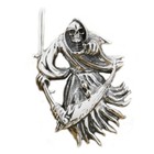 Large 925 Sterling Silver Grim Reaper Scythe Death Pendant Punk Jewelry 9h012d