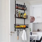 Over The Door 3 Tier Hanging Kitchen Storage Rack Heavy Duty Pantry Organizer   