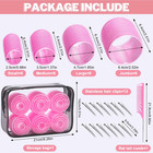 38-pc Hair Rollers Kit  4 Sizes Self-grip Curlers With Clips And Bag  pink 